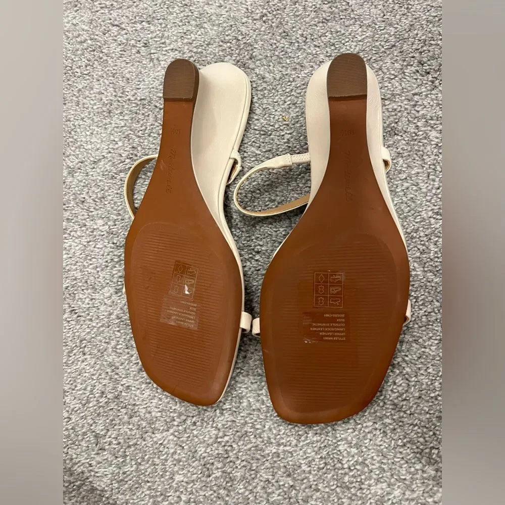 Madewell Cream Strappy Wedge Sandals